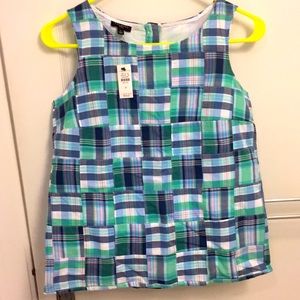 Madras top with side zipper